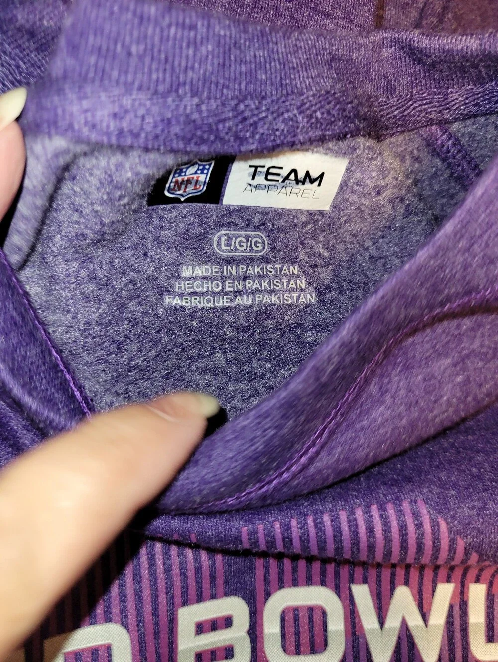 NFL - Purple and Gray Super Bowl LII Crewneck Sweatshirt. Size L.